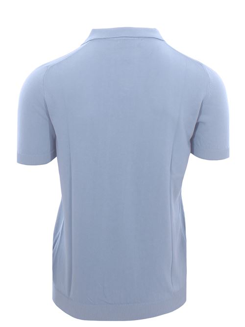 polo skipper in cotone crepe DETWELVE | F-6215COTTON CREPECELESTE